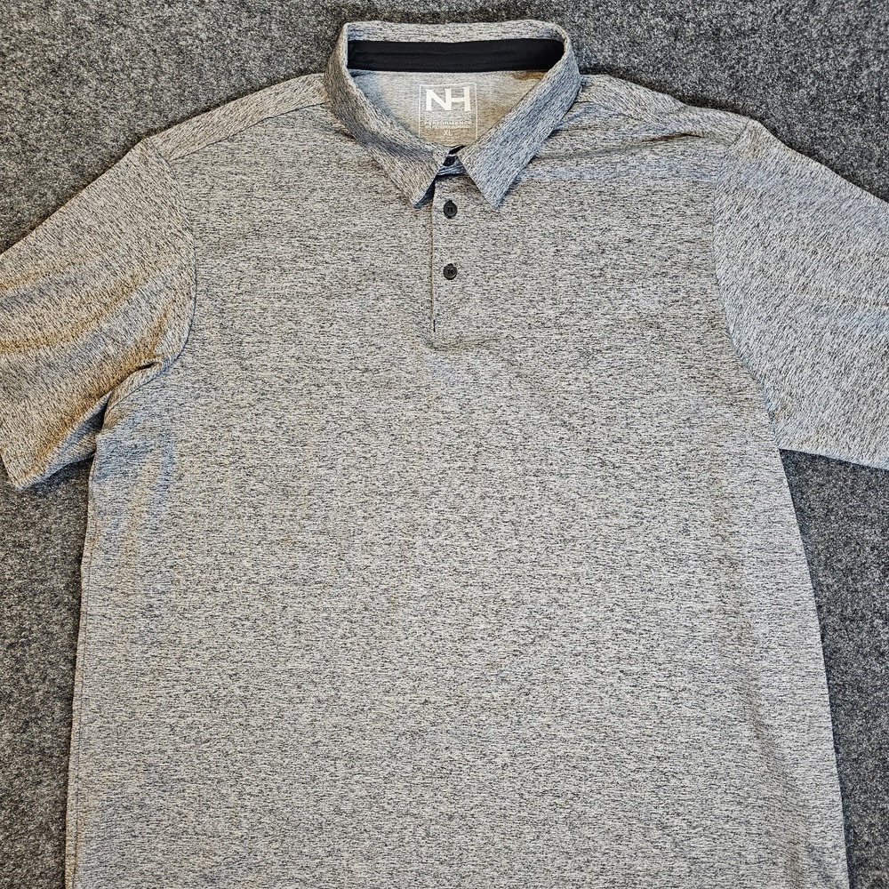 North‎ Hudson Men's XL Gray Performance Stretch Polo Shirt Golf
